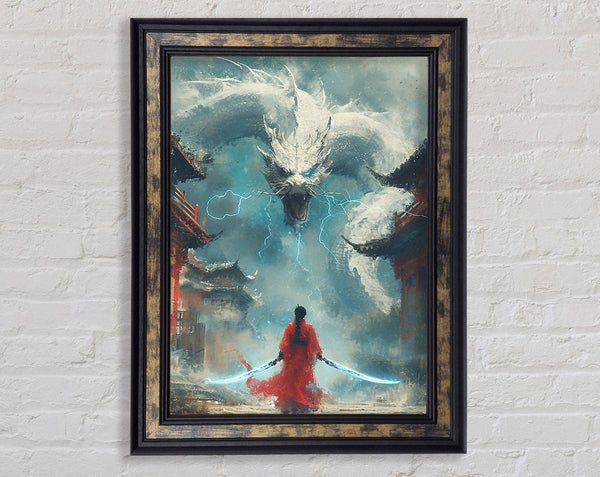 Ice Dragon Breathe Framed Print