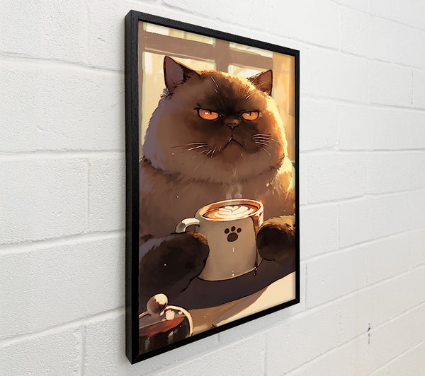 Brown Cat'S Coffee Break