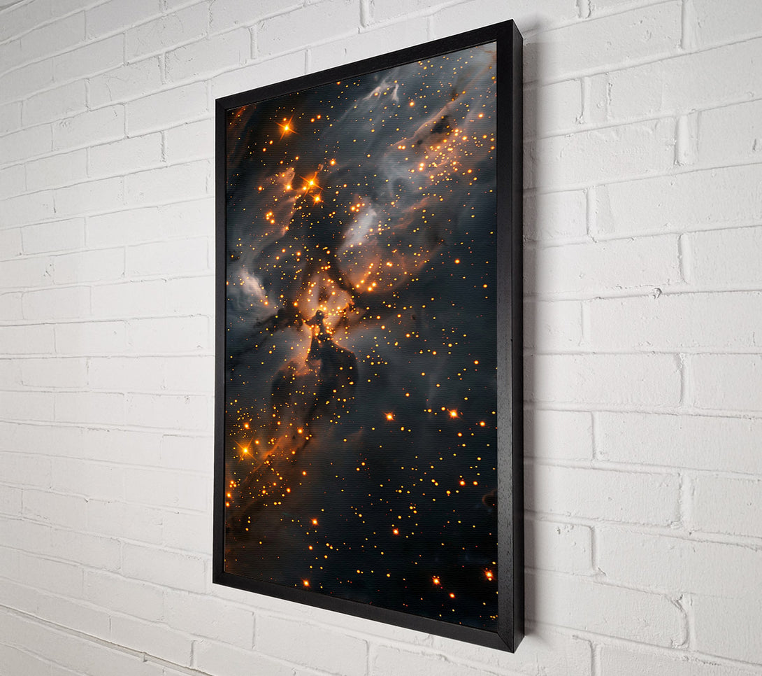  A Canvas Print of Golden Cosmic Mist Canvas Wall Art