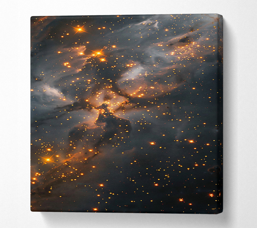  A Canvas Print of Golden Cosmic Mist Canvas Wall Art