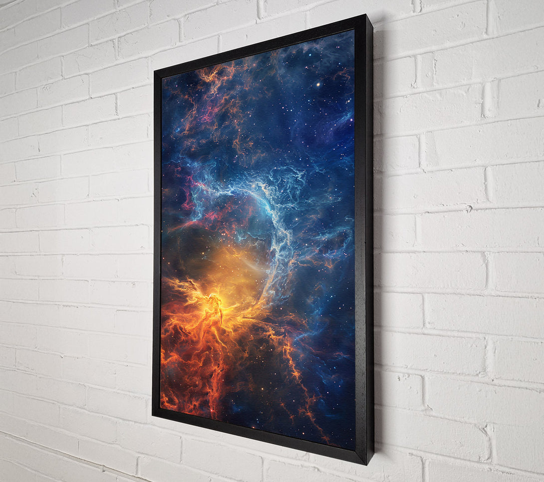  A Canvas Print of Golden Cosmic Nebula Canvas Wall Art
