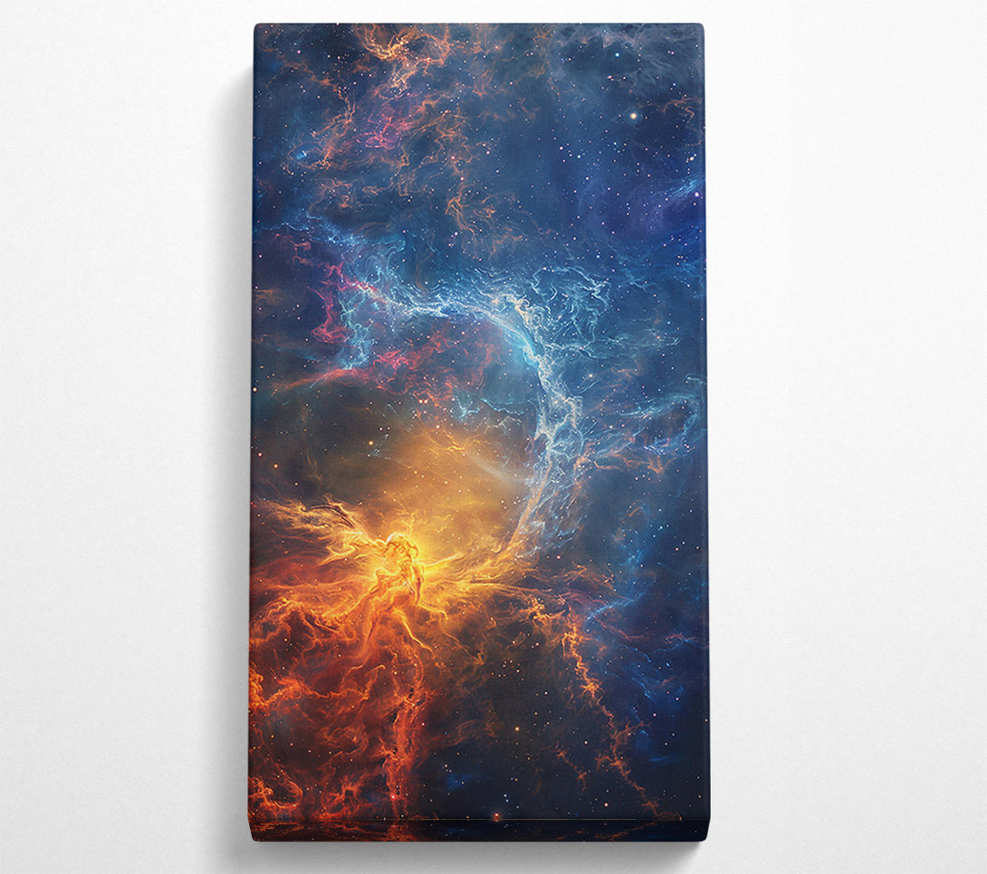  A Canvas Print of Golden Cosmic Nebula Canvas Wall Art