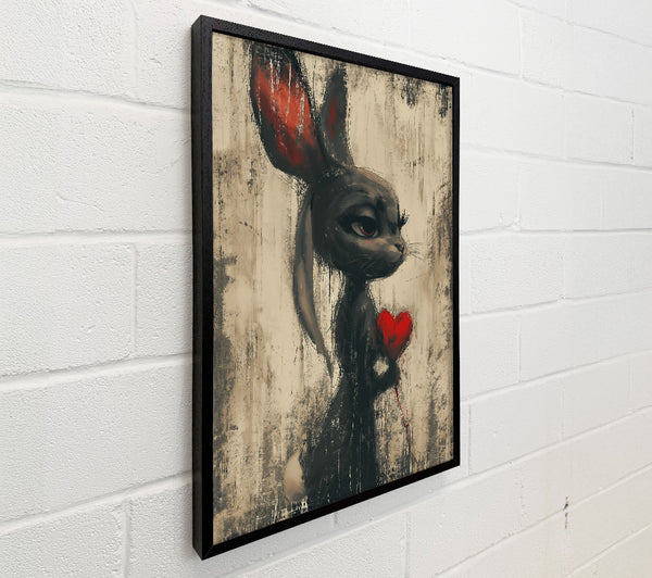 Black Bunny'S Red Heart