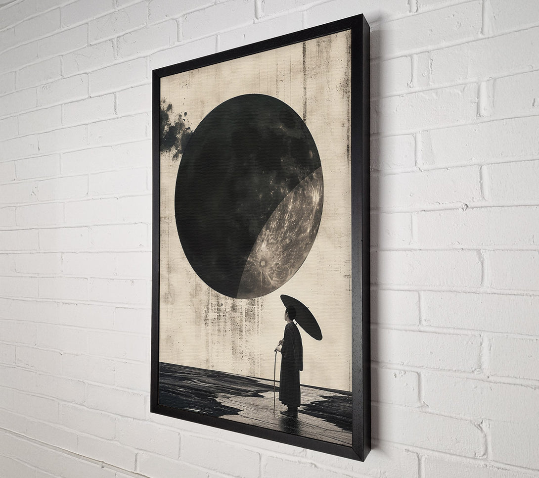  A Canvas Print of Black Moon'S Reflection Canvas Art