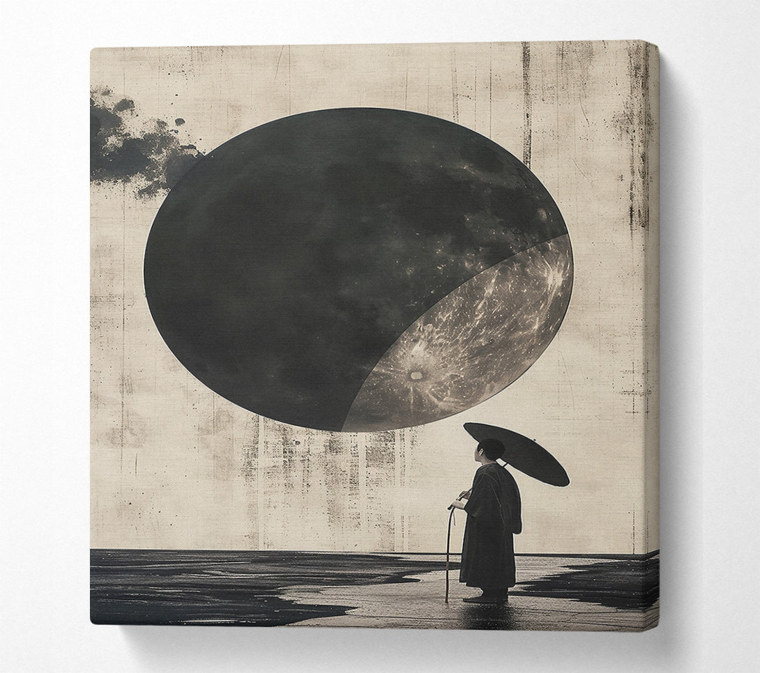  A Canvas Print of Black Moon'S Reflection Canvas Art