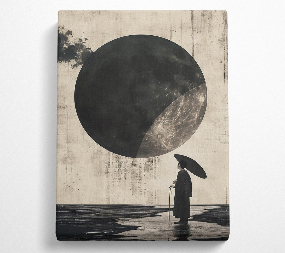  A Canvas Print of Black Moon'S Reflection Canvas Art