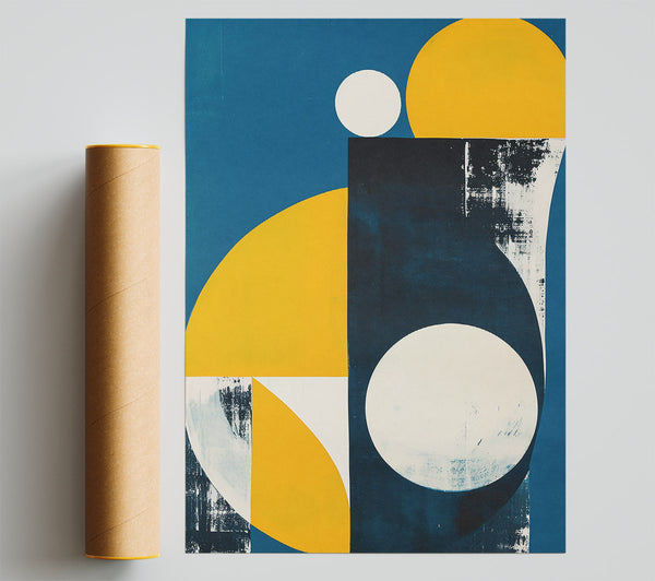 Blue And Yellow Forms Print