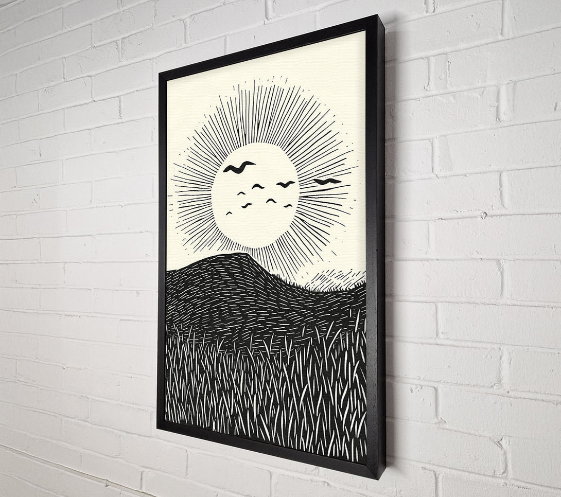  A Canvas Print of Black Sun And Field Canvas Wall Art