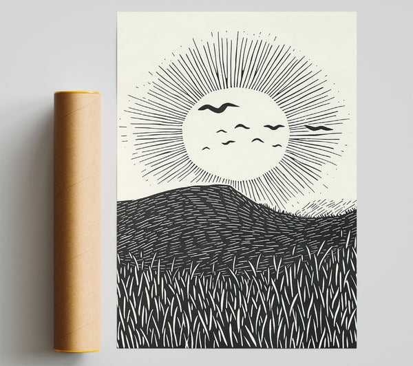 Black Sun And Field Giclee Print