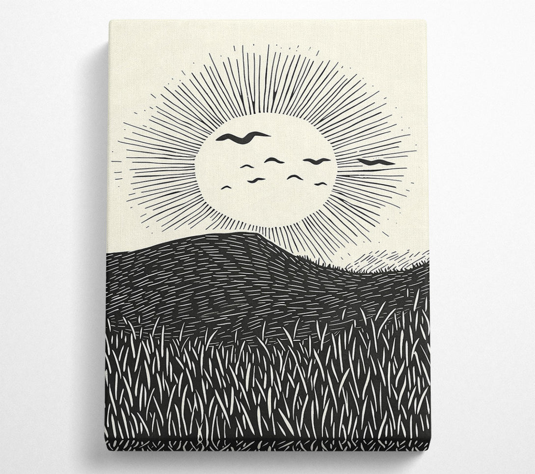  A Canvas Print of Black Sun And Field Canvas Wall Art