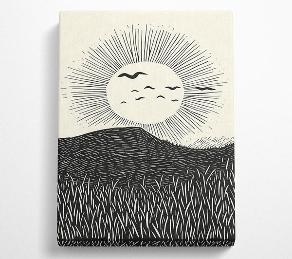  A Canvas Print of Black Sun And Field Canvas Wall Art