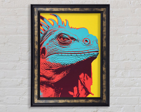 Iguana Pop Art Framed Print