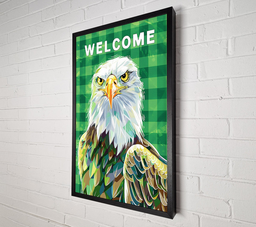  A Canvas Print of Green Welcome Eagle Canvas Print