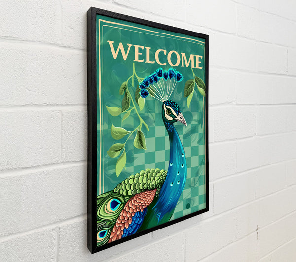 Teal Welcome Peacock