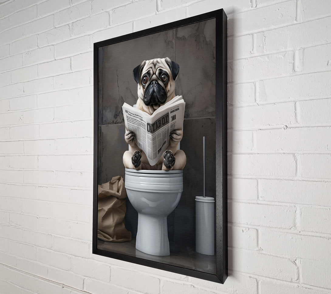 A Canvas Print of Gray Toilet Time Canvas Wall Art