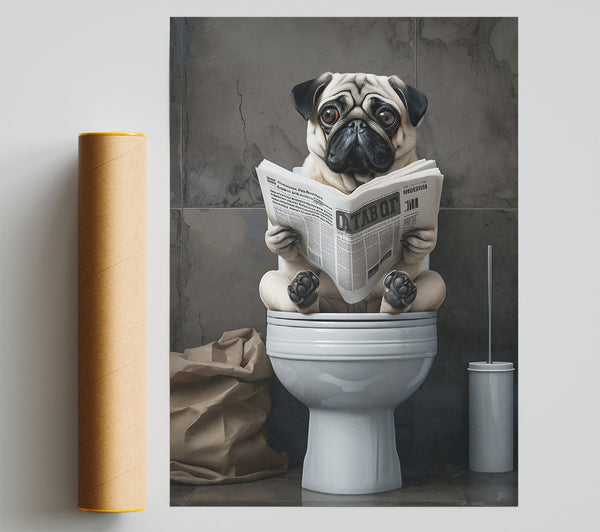 Gray Toilet Time Print