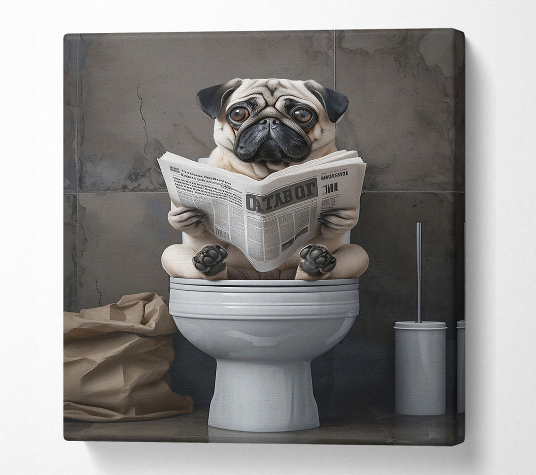  A Canvas Print of Gray Toilet Time Canvas Wall Art