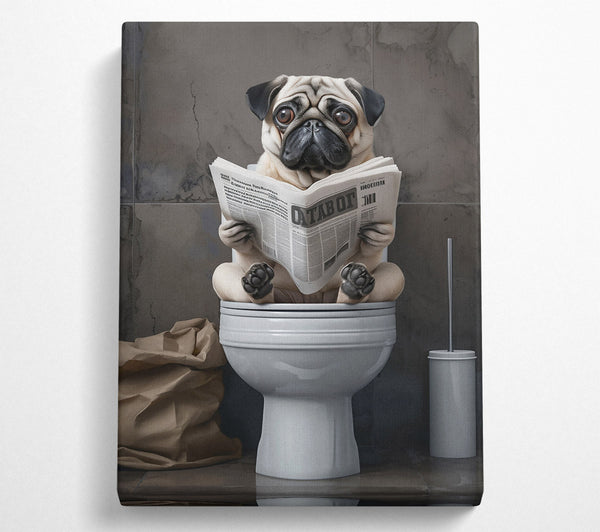  A Canvas Print of Gray Toilet Time Canvas Wall Art