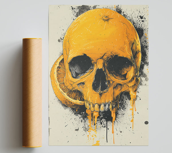 Citrus Skull Drip Giclee Print