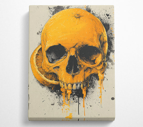  A Canvas Print of Citrus Skull Drip Canvas Wall Art