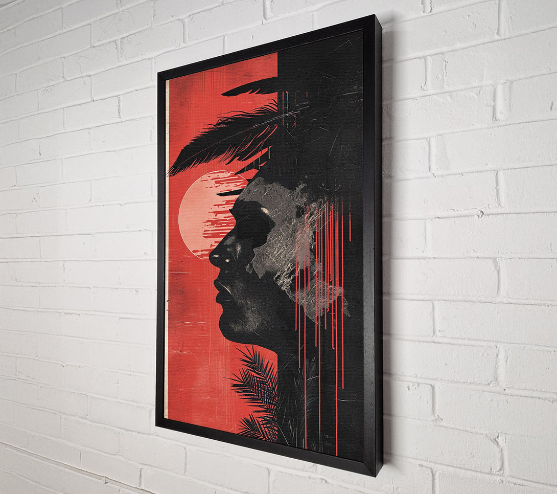  A Canvas Print of Crimson Sunset Silhouette Canvas Print