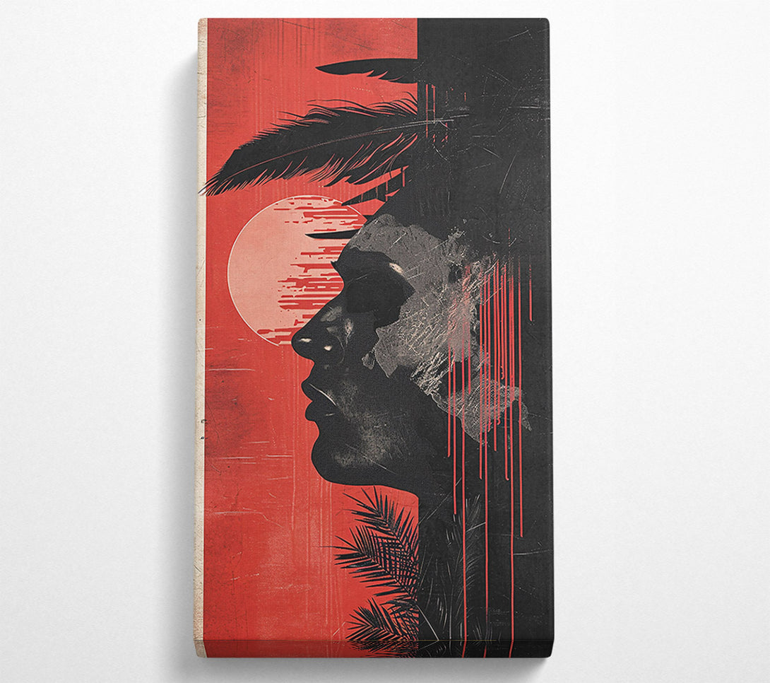  A Canvas Print of Crimson Sunset Silhouette Canvas Print