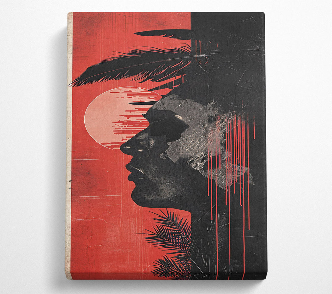  A Canvas Print of Crimson Sunset Silhouette Canvas Print