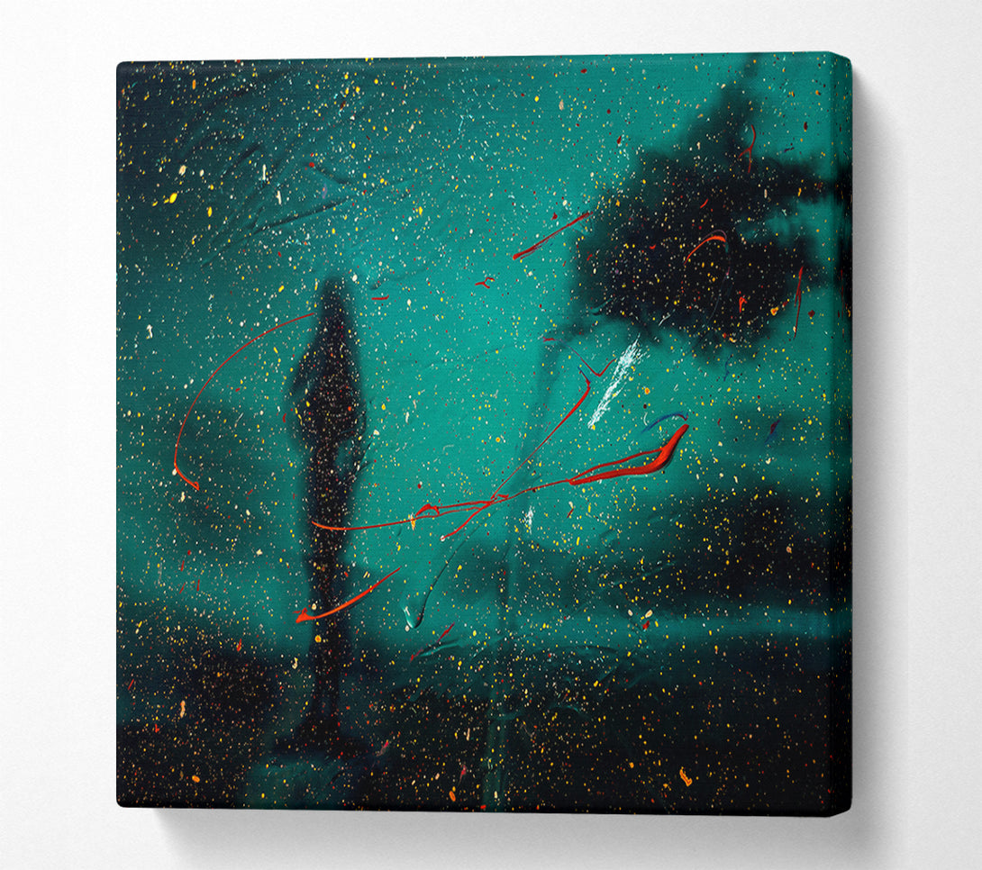  A Canvas Print of Emerald Sky Silhouette Canvas Print