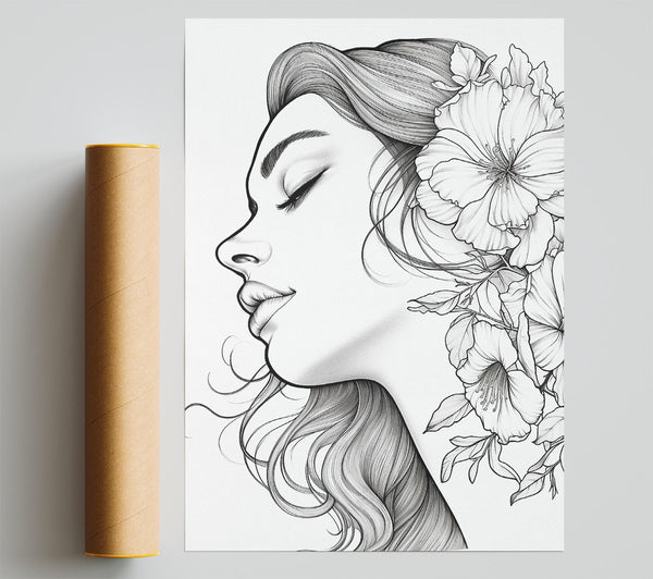 Ink Black And White Lines Poster
