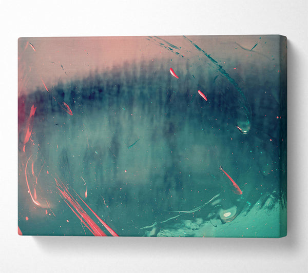  A Canvas Print of Teal Through Glass Canvas Print