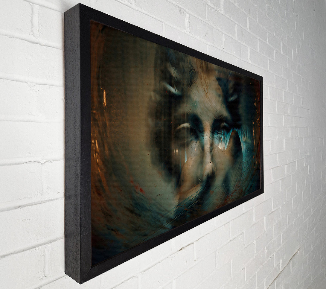  A Canvas Print of Teal Distorted Reflection Canvas Wall Art
