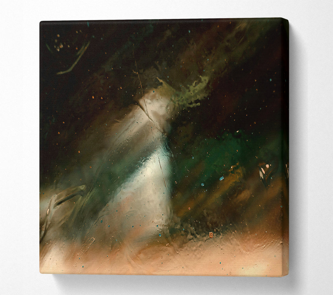  A Canvas Print of Teal And Golden Depth Canvas Art
