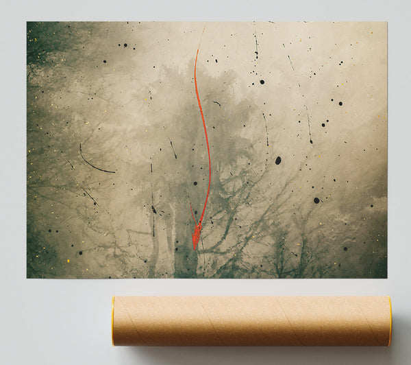 Crimson Through Mist Giclee Print