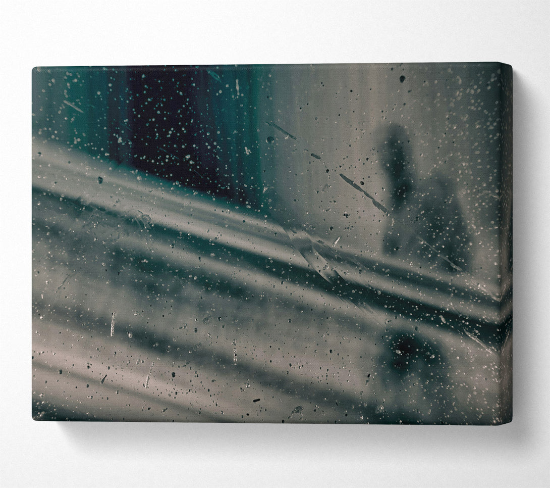  A Canvas Print of Teal Through Glass Canvas Print