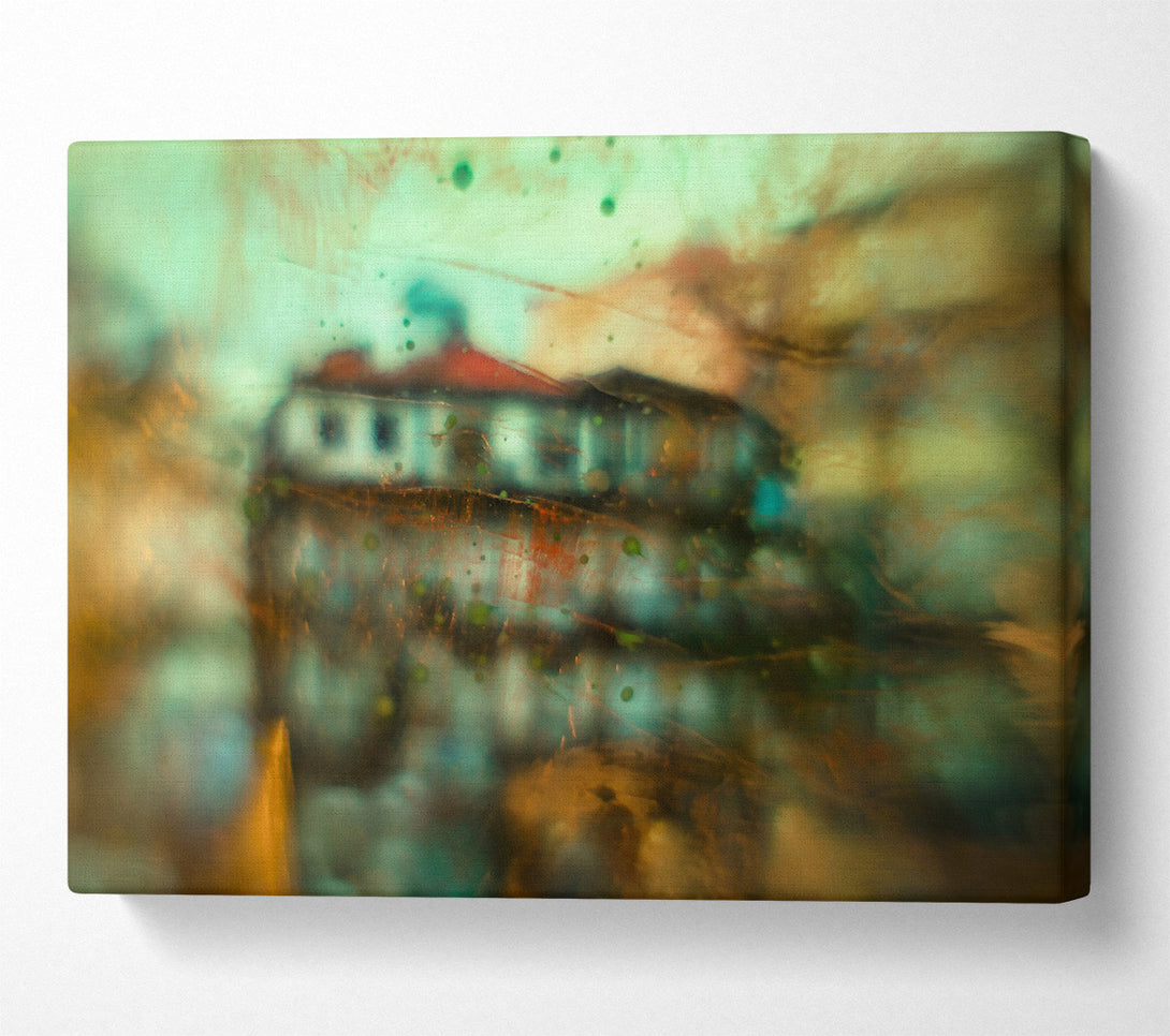  A Canvas Print of Teal Through Glass Canvas Print