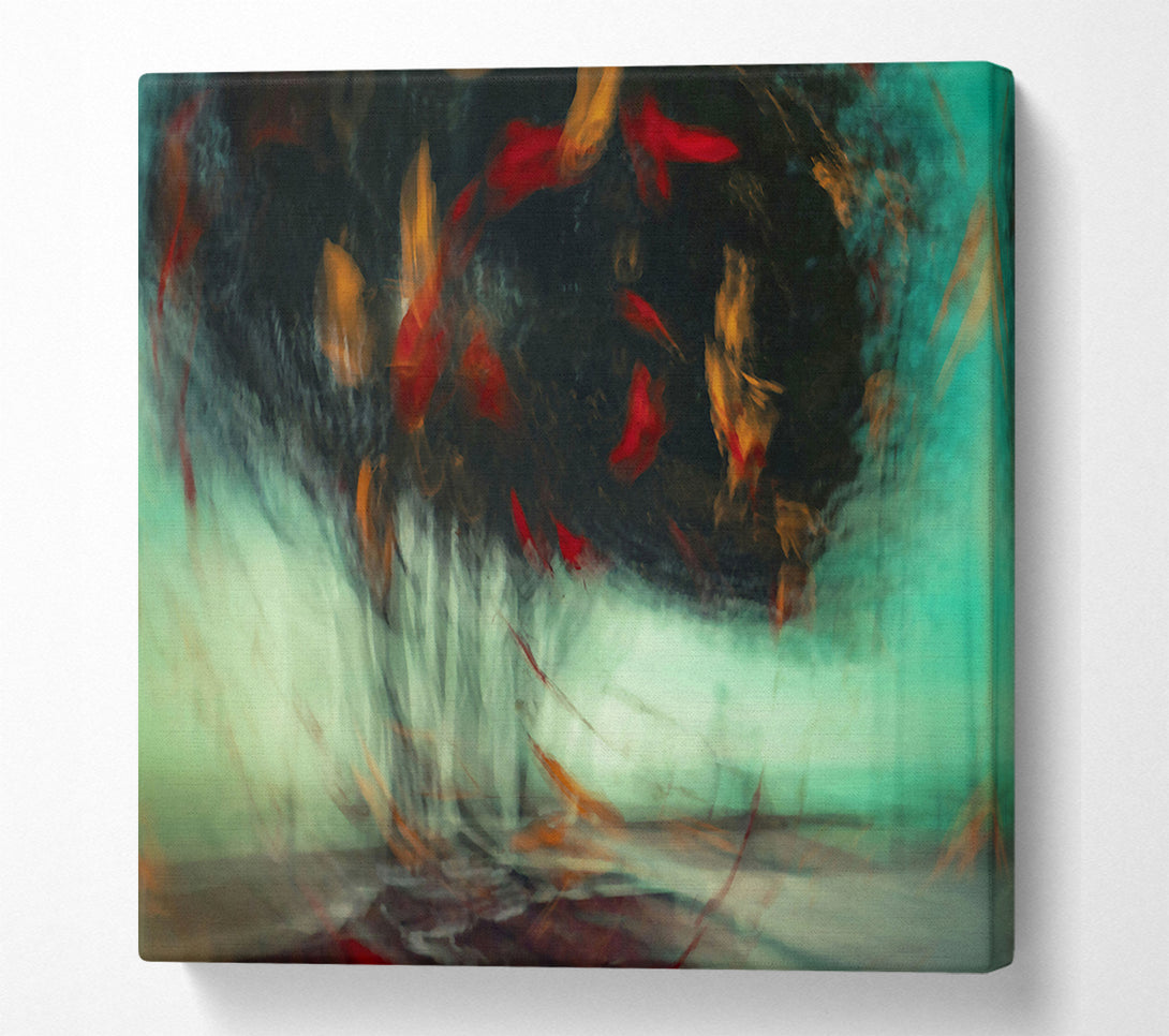  A Canvas Print of Emerald Red Swirl Canvas Art
