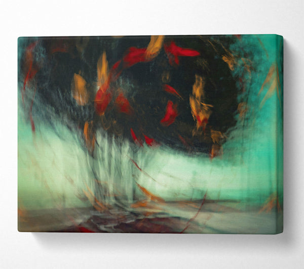  A Canvas Print of Emerald Red Swirl Canvas Art