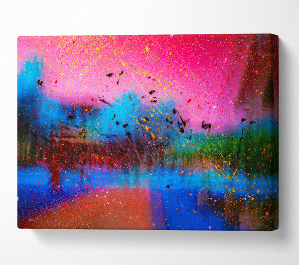  A Canvas Print of Pink Cosmic Splashes Canvas Wall Art