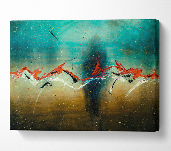  A Canvas Print of Teal Mountain Range Canvas Art