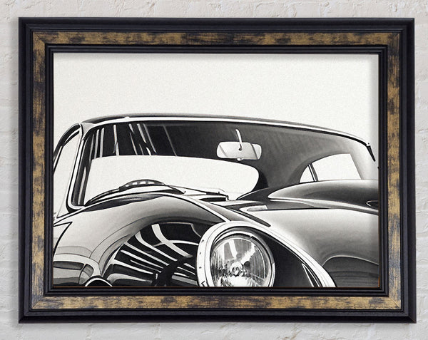 Jaguar E Type Sketch Framed Print