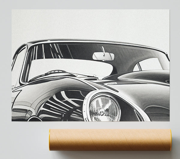 Jaguar E Type Sketch Poster