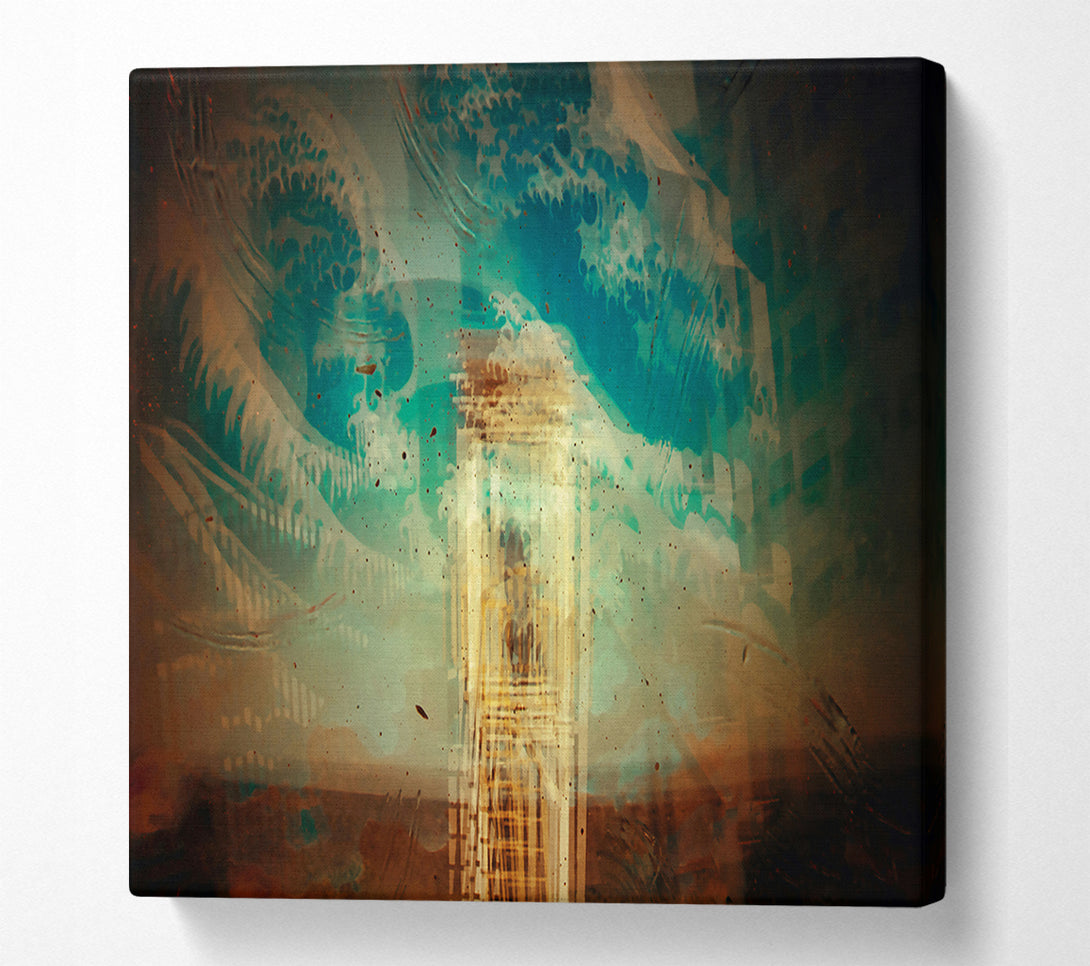  A Canvas Print of Aqua Tower Dreams Canvas Print
