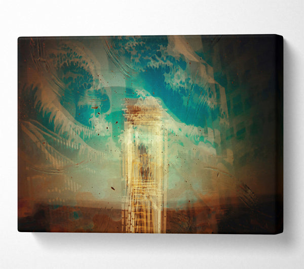  A Canvas Print of Aqua Tower Dreams Canvas Print
