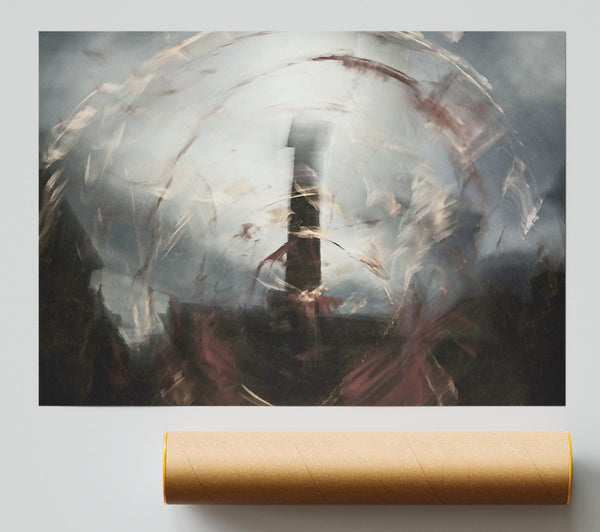 Crimson Through The Haze Print