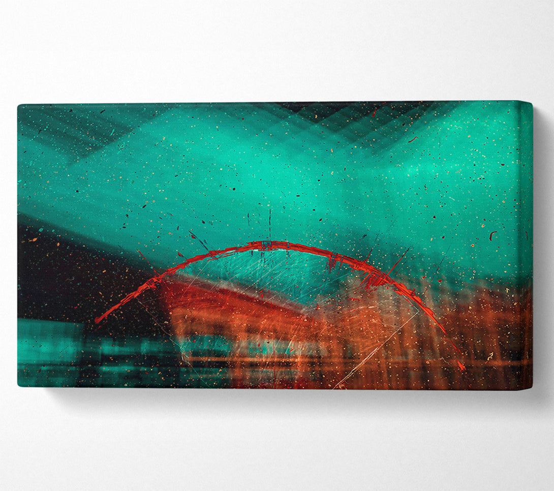  A Canvas Print of Teal And Red Splatter Canvas Wall Art