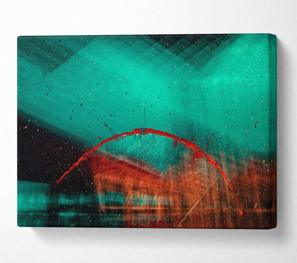  A Canvas Print of Teal And Red Splatter Canvas Wall Art
