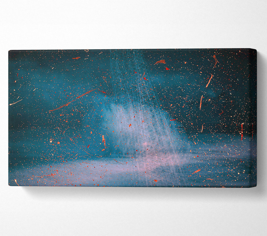  A Canvas Print of Teal Cosmic Shower Canvas Print