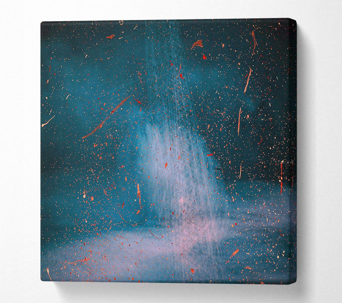  A Canvas Print of Teal Cosmic Shower Canvas Print