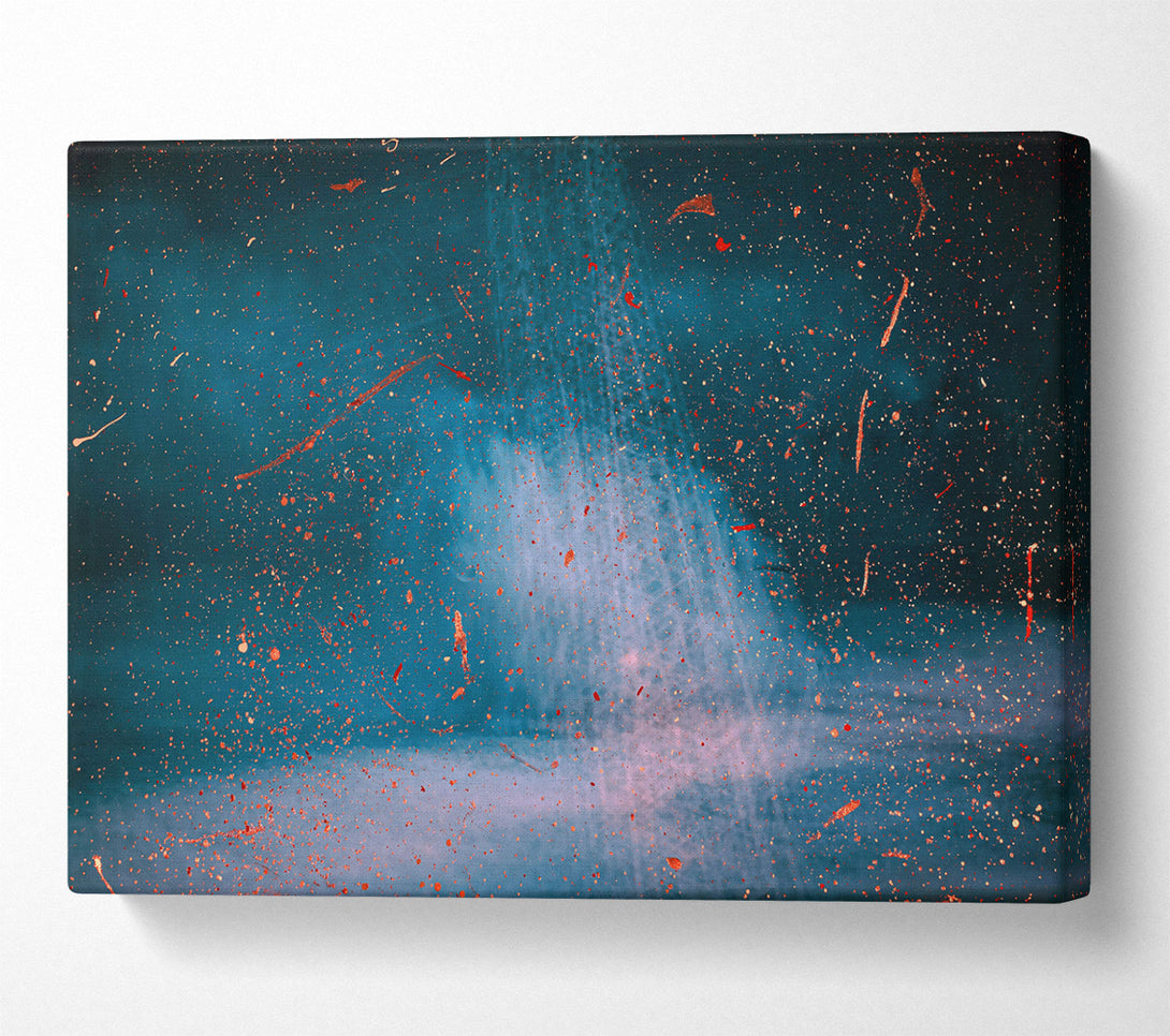  A Canvas Print of Teal Cosmic Shower Canvas Print