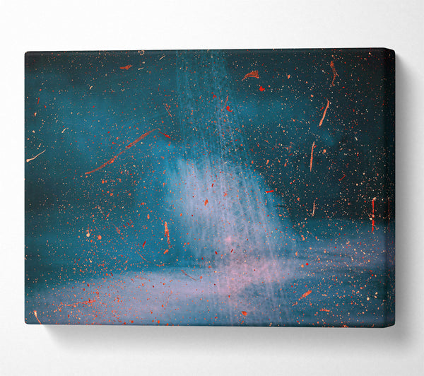  A Canvas Print of Teal Cosmic Shower Canvas Print